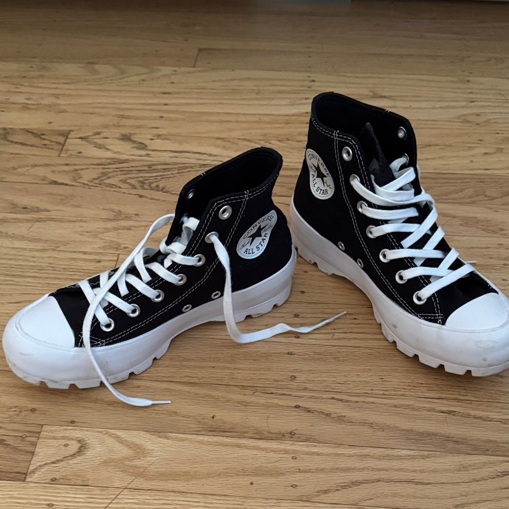 Converse Women's Black and White High-Top Sneakers